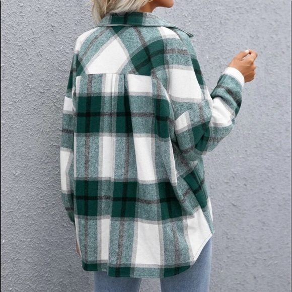 New Plaid Flannel button down top or Jacket - Picture 5 of 6